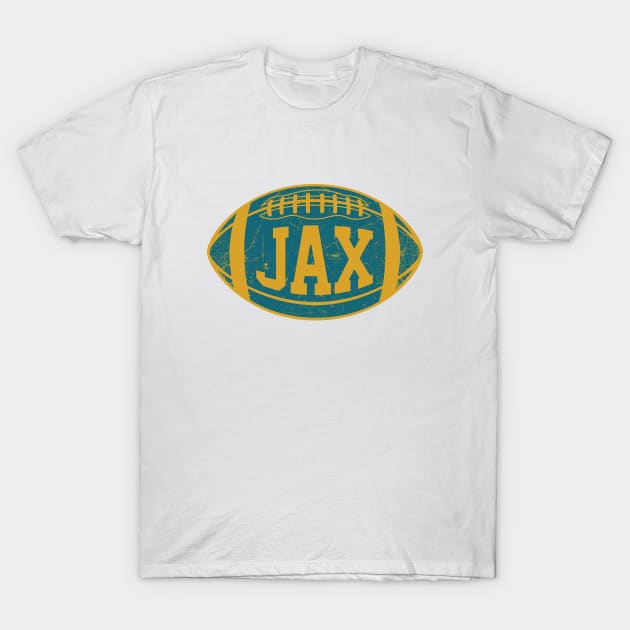 JAX Retro Football - White T-Shirt by KFig21